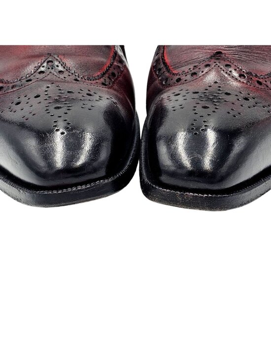 Scarpe Di Bianco Italy Luxury Wingtip Dress Shoe Men 13 Burgundy Leather Oxfords main image 7